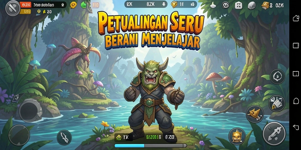 Screenshot gameplay 8ZK menampilkan aksi petualangan yang mendebarkan.