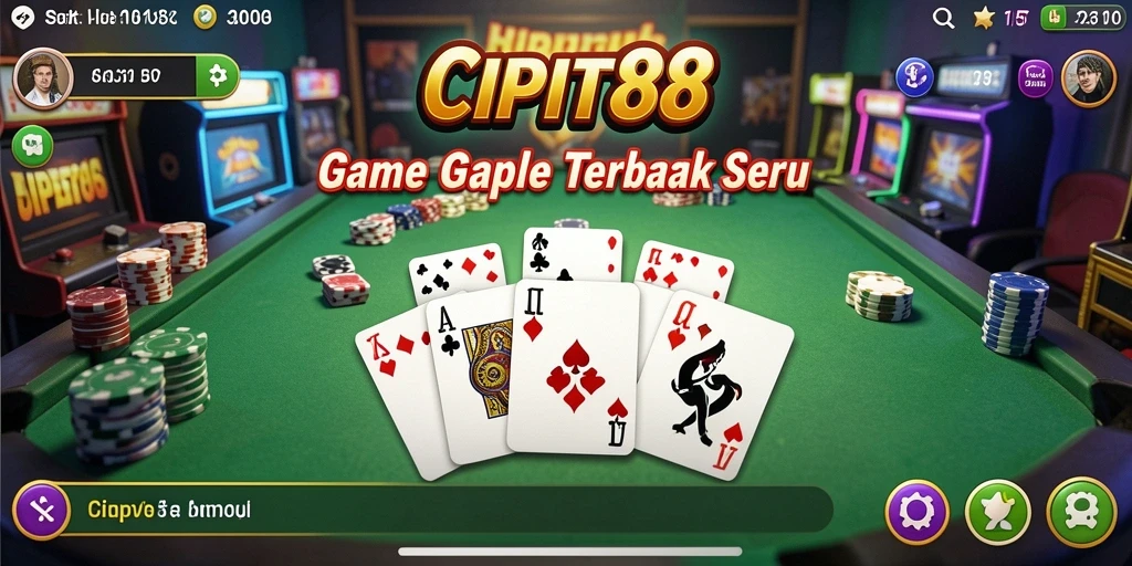 Tampilan menarik dari gameplay Gaple di CIPIT88.