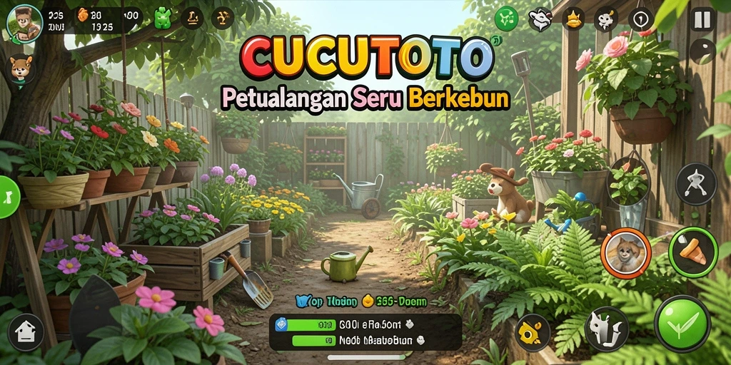 Tampilan gameplay seru saat mengelola lahan pertanian.