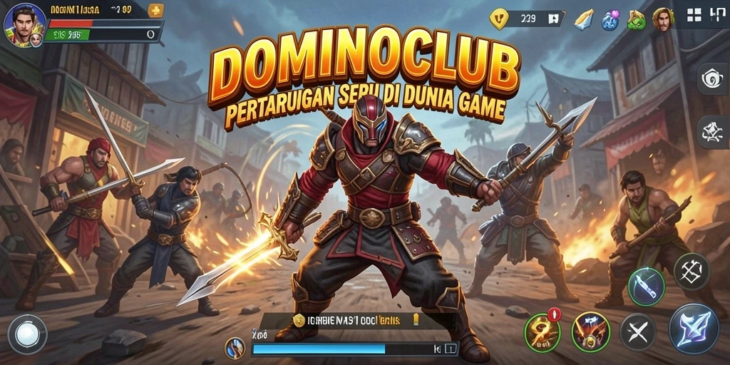 Screenshot gameplay DOMINOCLUB yang menunjukkan aksi pertarungan seru.