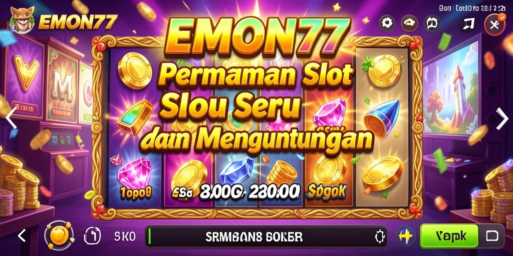 Screenshot gameplay EMON77 yang menampilkan kemenangan besar di slot.