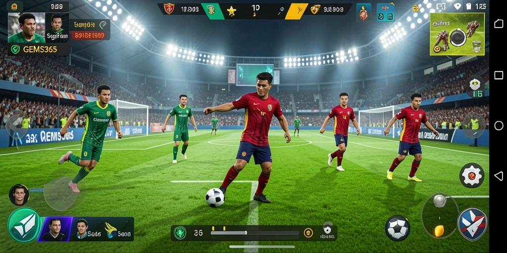 Tangkapan layar dari gameplay GEMS365 yang memukau dan realistis.