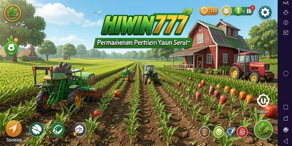 Tampilan gameplay seru di HIWIN777 dengan ladang yang subur.