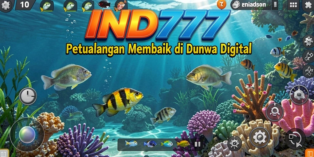 Tampilan gameplay IND777 saat menangkap ikan di lokasi tropis.