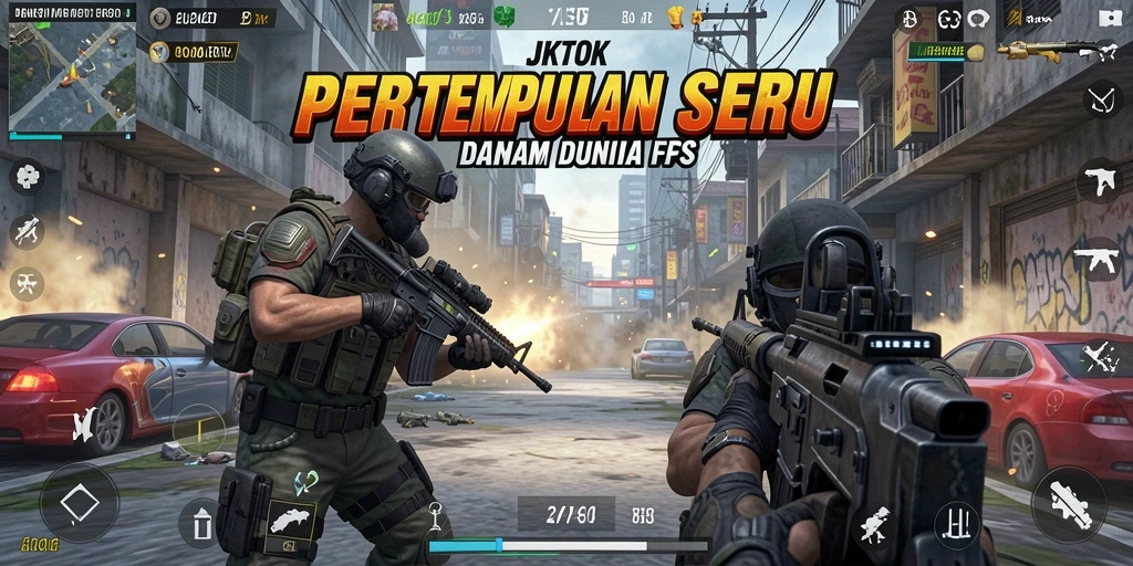 Tampilan gameplay JKTOK yang penuh aksi dan grafis menakjubkan.
