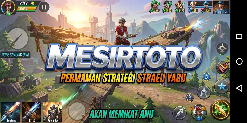 Screenshot utama MESIRTOTO menampilkan pertempuran strategi yang intens dan mendebarkan.