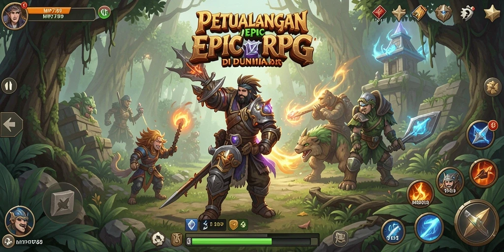 Screenshot menampilkan pertarungan seru di dalam dunia RPG MVP789.