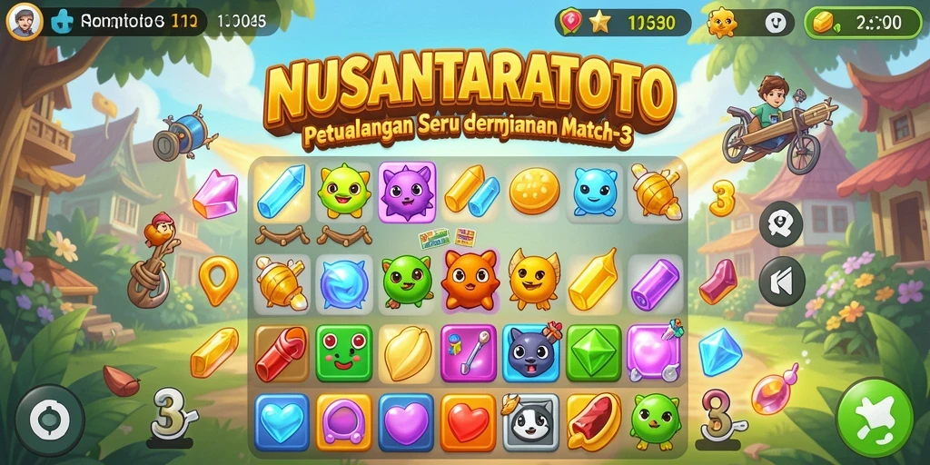 Tampilan gameplay NUSANTARATOTO yang penuh warna dan seru