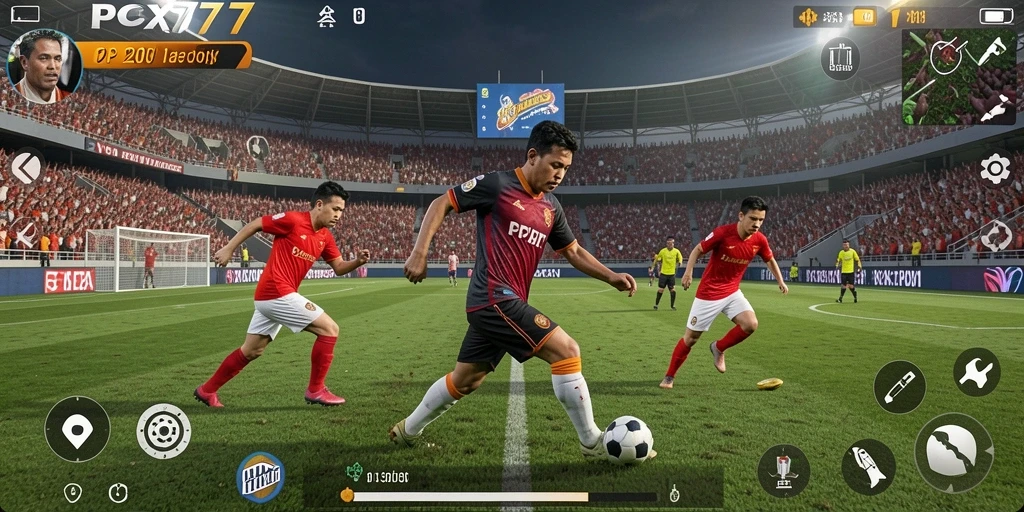 Screenshot gameplay menarik dari PCX777 yang menunjukkan aksi di lapangan.