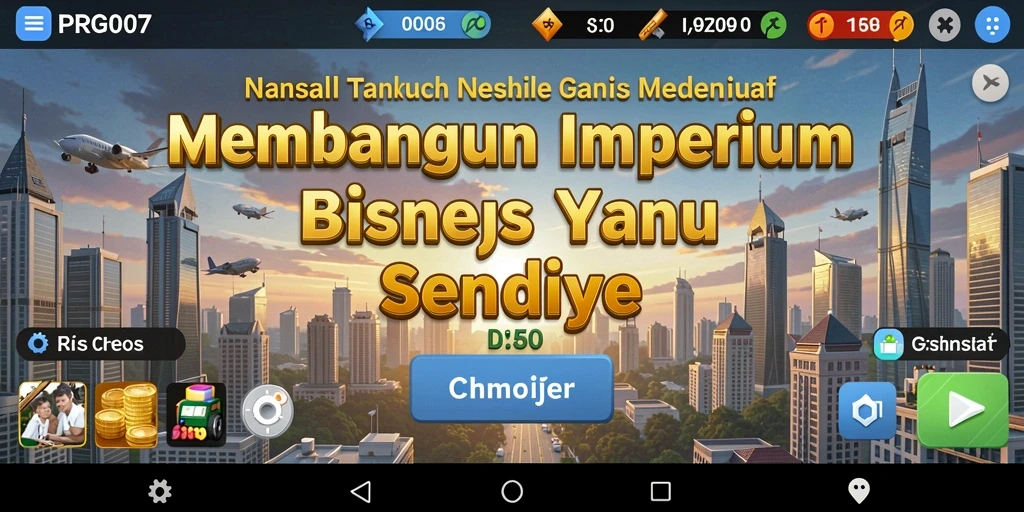 Tampilan gameplay PRG007 yang menarik dan dinamis dalam membangun bisnis.