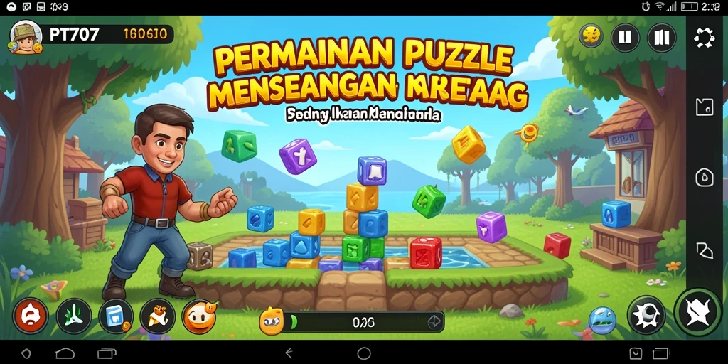 Screenshot utama PT707 menunjukkan pemain menyelesaikan teka-teki menantang.