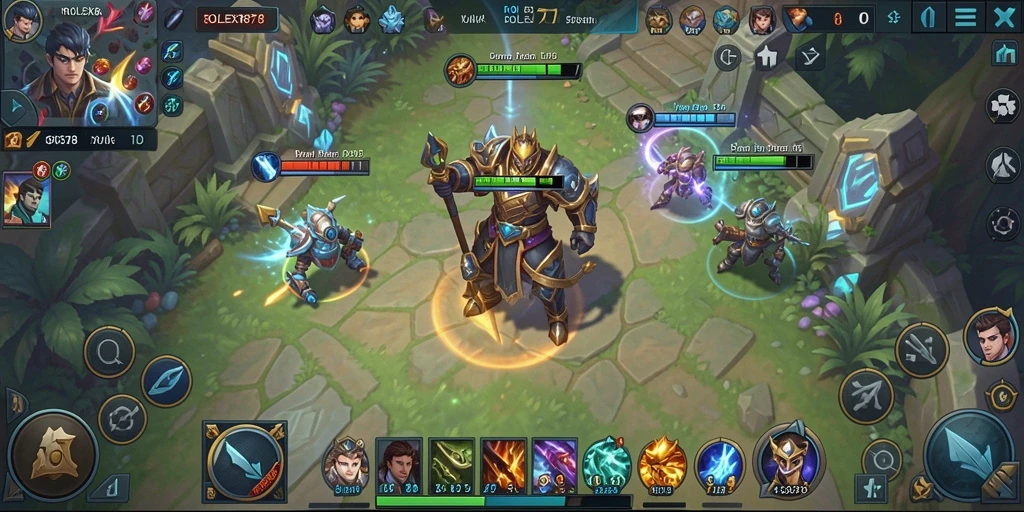 Tampilan gameplay MOBA yang seru dan dinamis.