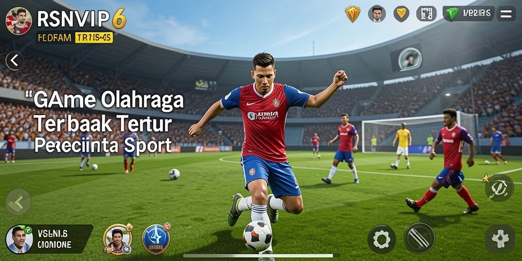 Screenshot utama RSNVIP6 menampilkan aksi pertandingan olahraga yang mendebarkan.