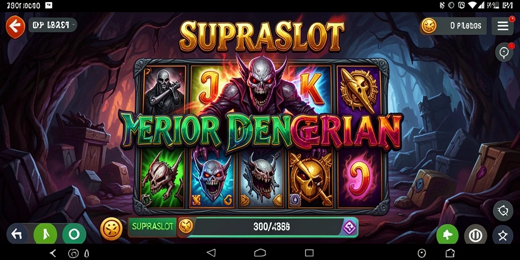 Gameplay SUPRASLOT menampilkan suasana mencekam yang mendebarkan.