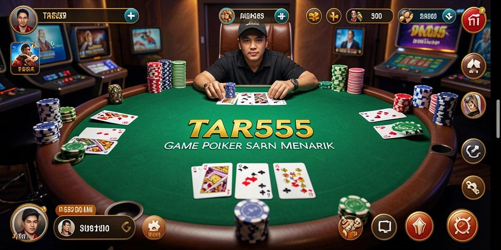 Tangkapan layar TAR555 menampilkan aksi seru dalam permainan Poker.