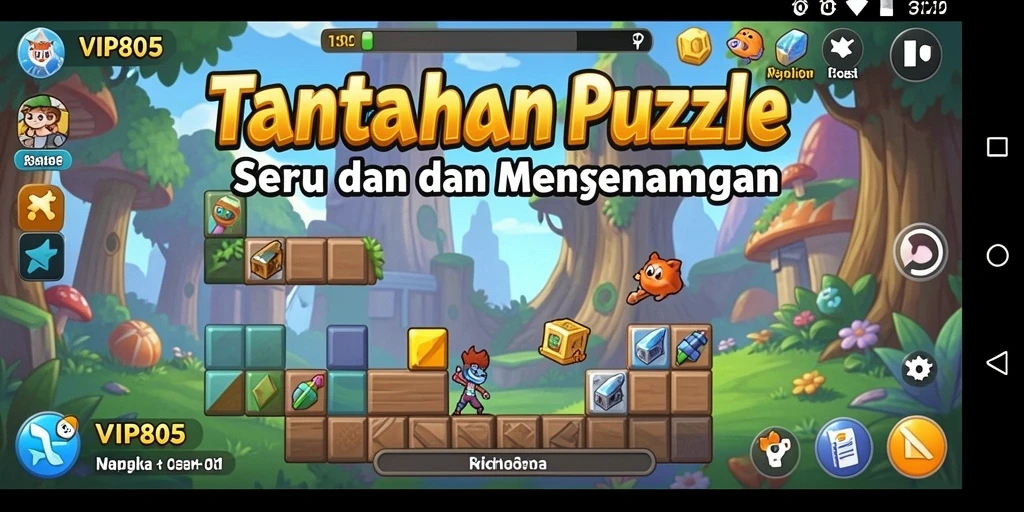 Tampilannya yang menantang dan berwarna-warni dalam gameplay Puzzle.