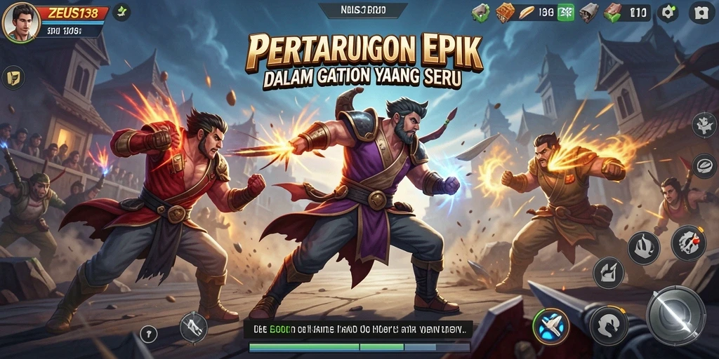 Tangkapan layar utama ZEUS138 menunjukkan aksi seru di medan perang.